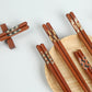 Red Sandalwood Chopsticks Japanese Painted Style Creative Gift 5 Pairs Sets