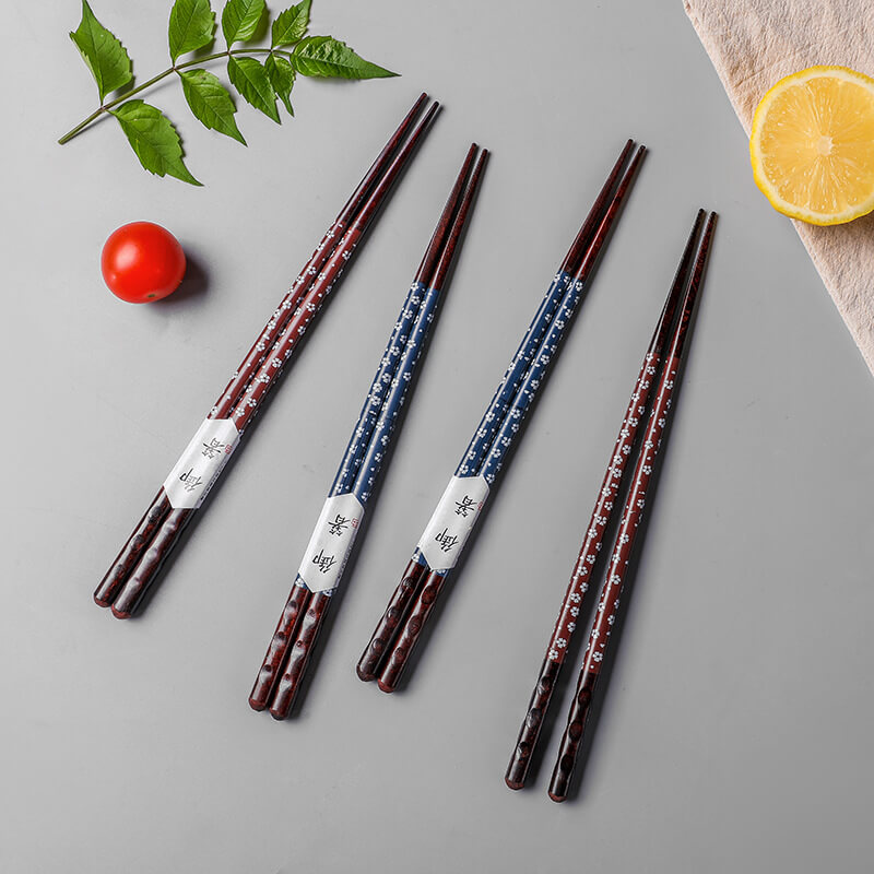 Reusable Wooden Pointed Chopsticks Japanese Cherry Style