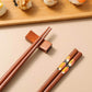 Sushi Wooden Chopsticks Japanese Painted Style Creative Gift 6 Pairs Sets